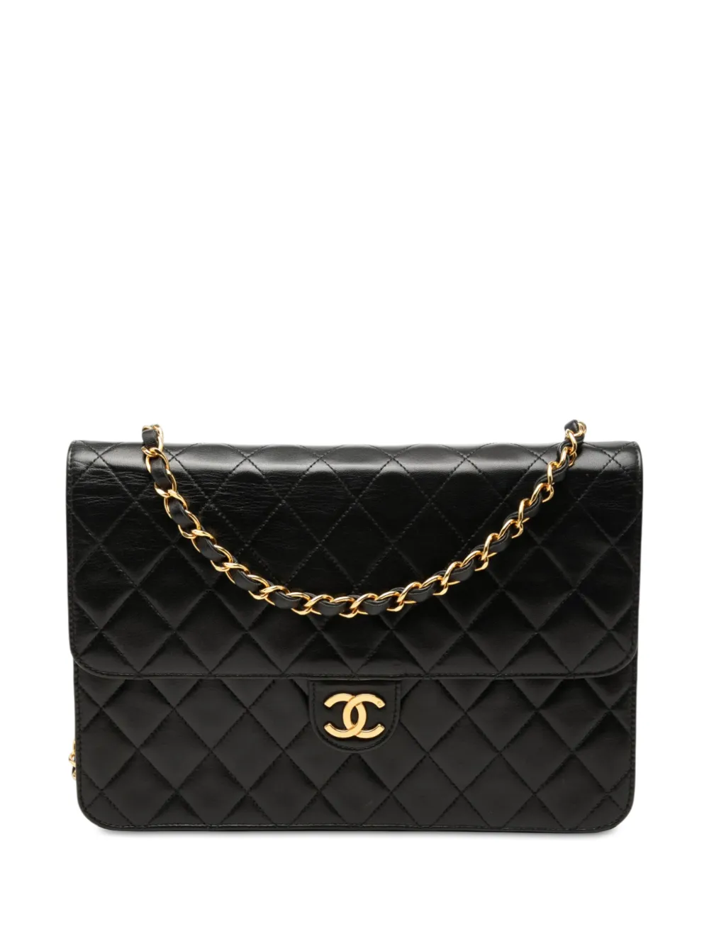 CHANEL Pre-Owned 1994-1996 Medium CC Quilted Lambskin Single Flap shoulder bag - Nero