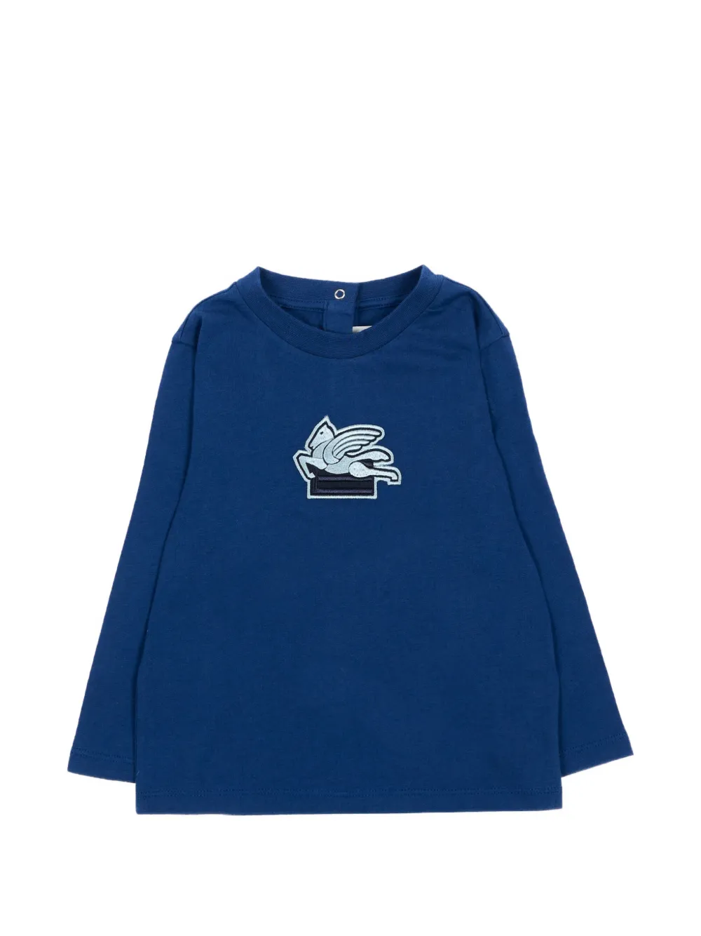 ETRO KIDS Pegasus-patch long-sleeve T-shirt - Blu