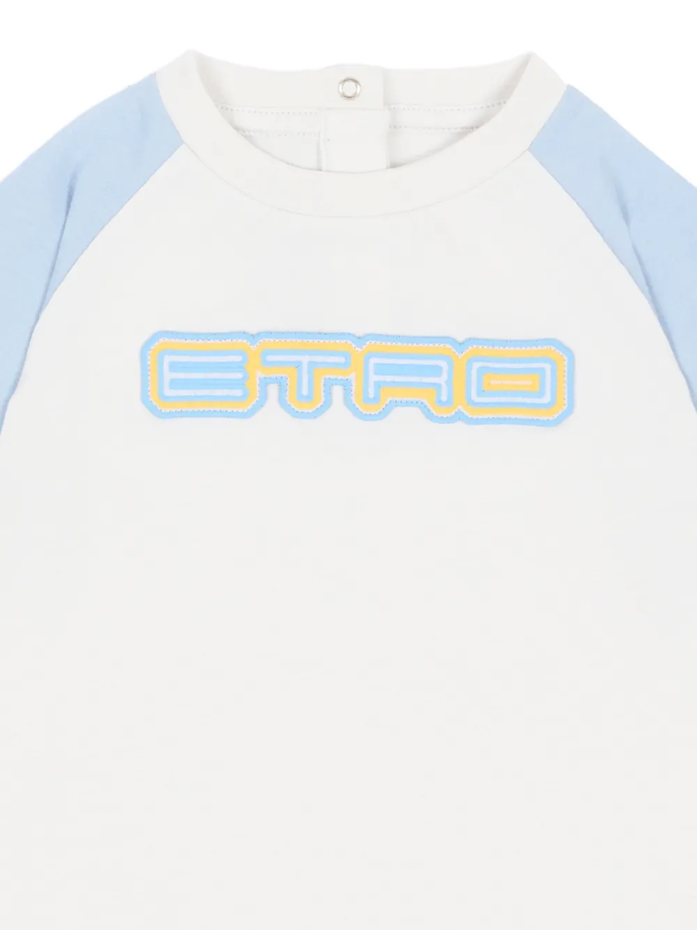 ETRO KIDS T-shirt met raglanmouwen en logo-applicatie Wit
