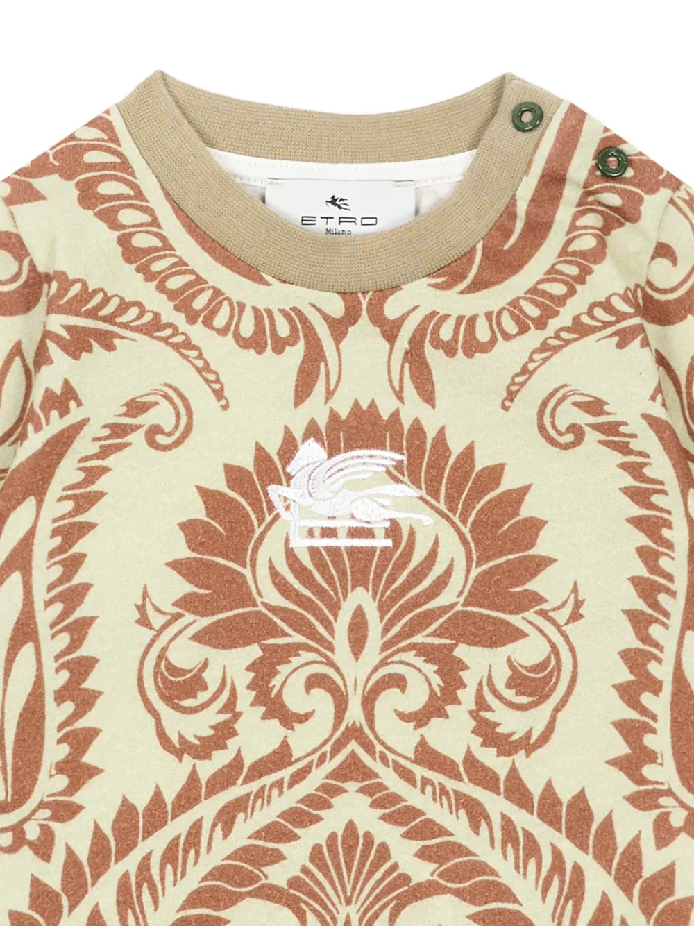 ETRO KIDS Pegasus T-shirt met paisley-print Groen