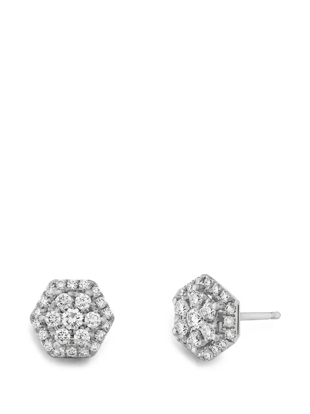 ROSEKEY boucles d’oreilles Épure Hexa serties de diamants - Argent