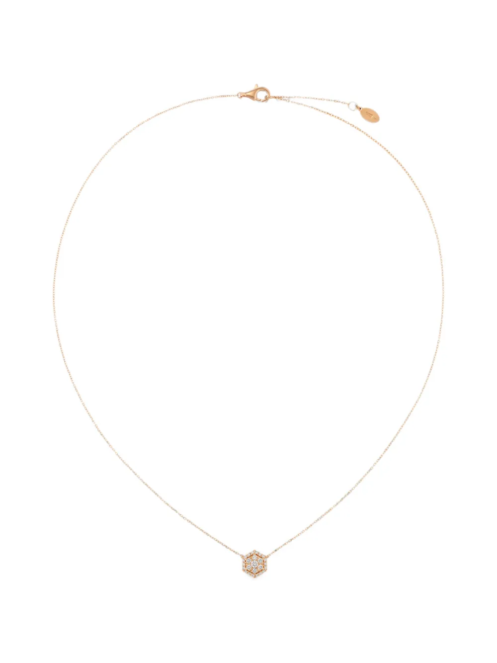 ROSEKEY Épure Hexa Halskette mit Diamant - Rosa