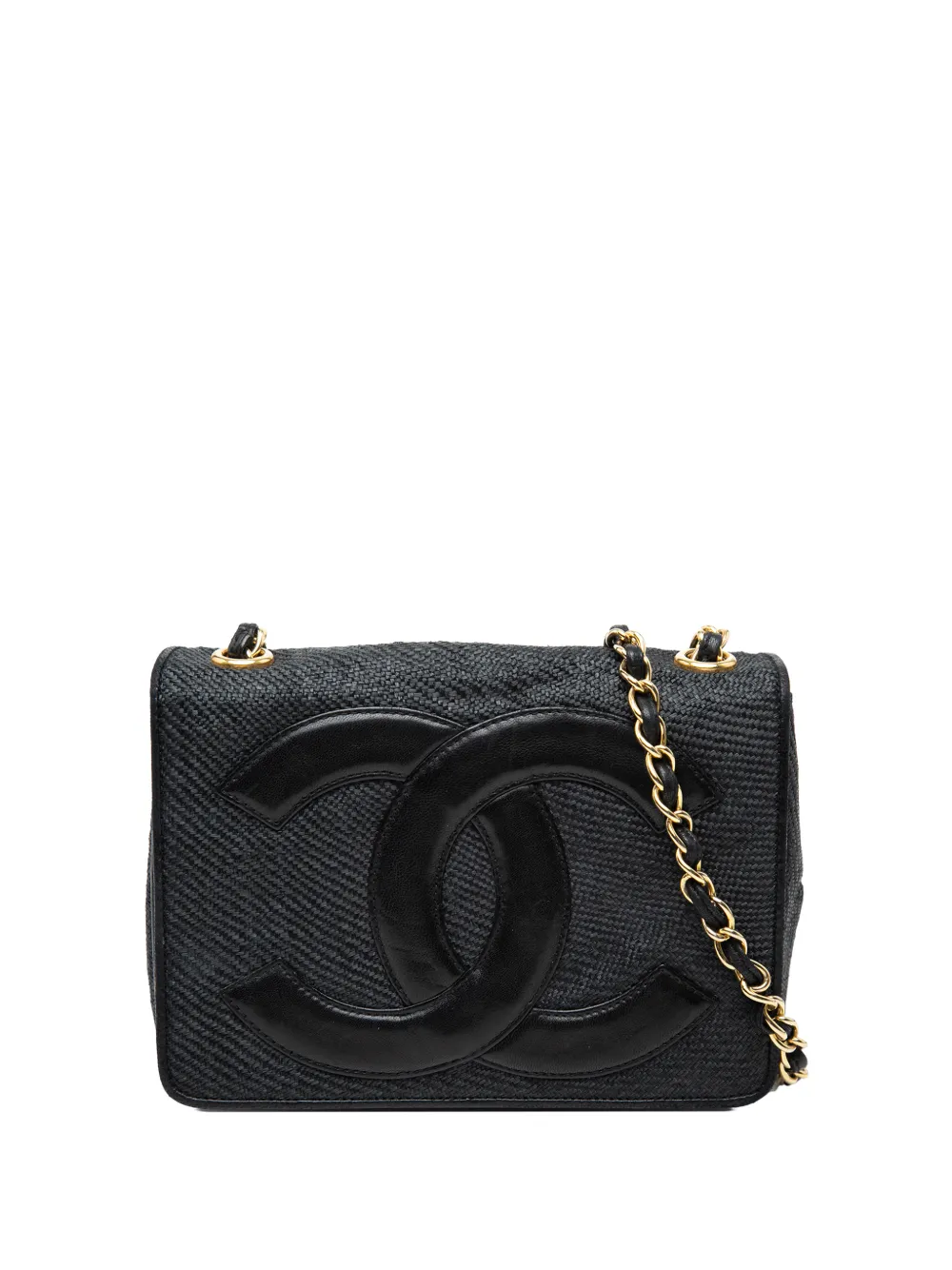 CHANEL Pre-Owned 1986-1988 CC Raffia Full Flap crossbody bag - Grey