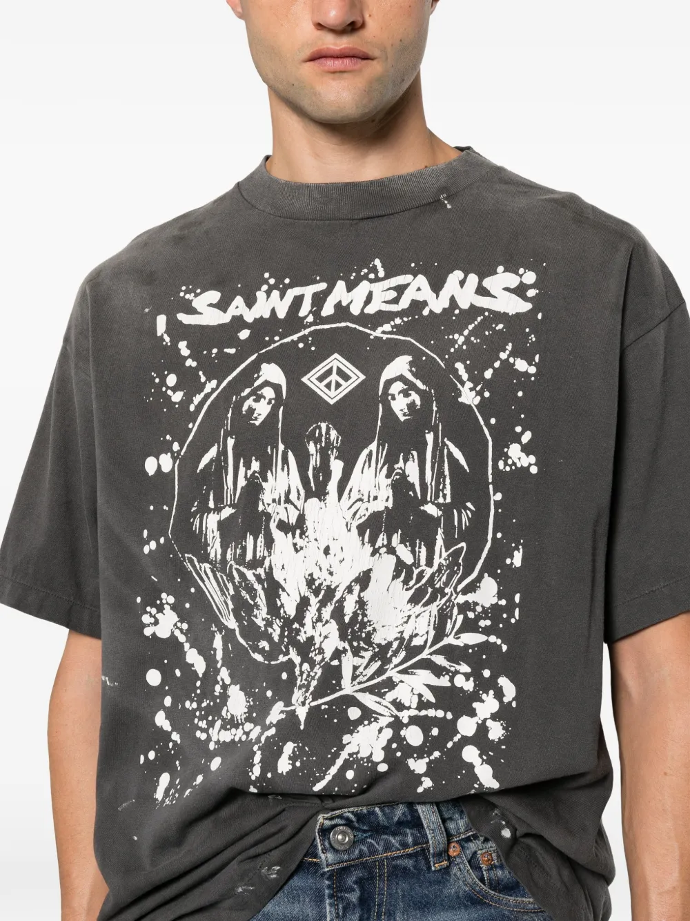 SAINT MXXXXXX T-shirt met grafische print Grijs