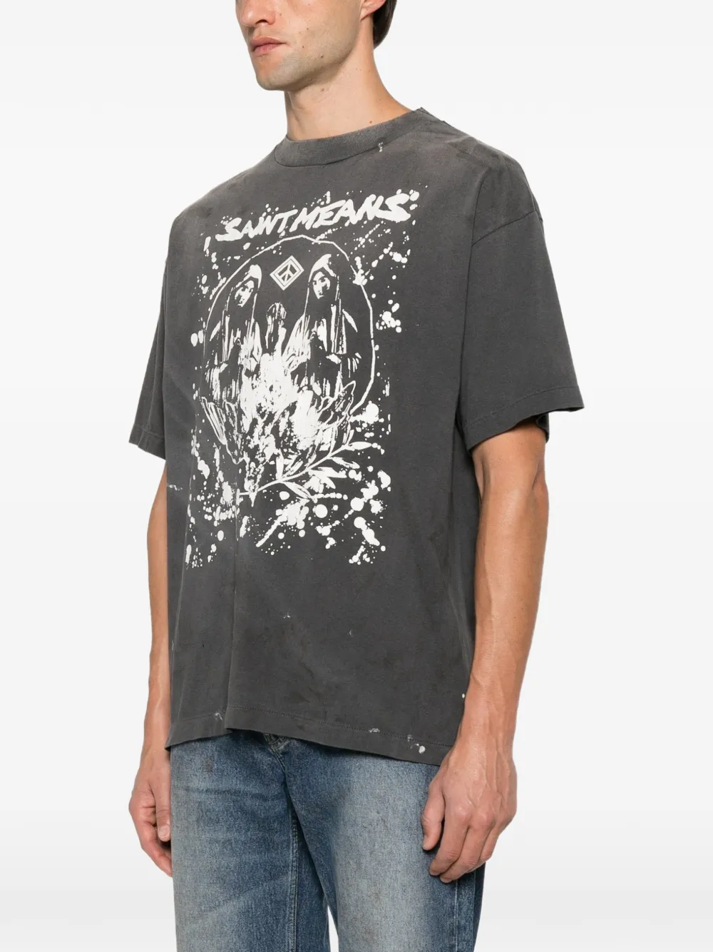 SAINT MXXXXXX T-shirt met grafische print Grijs