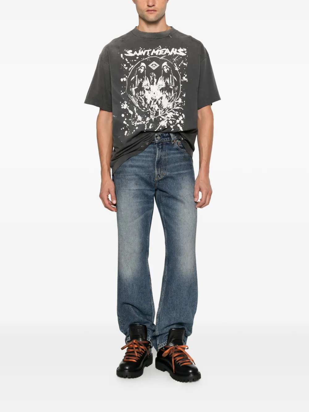 SAINT MXXXXXX T-shirt met grafische print Grijs