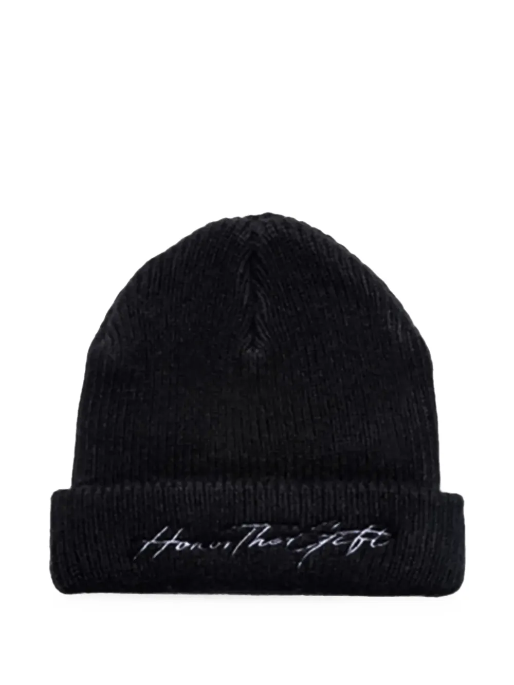 Honor The Gift logo-embroidered ribbed beanie hat