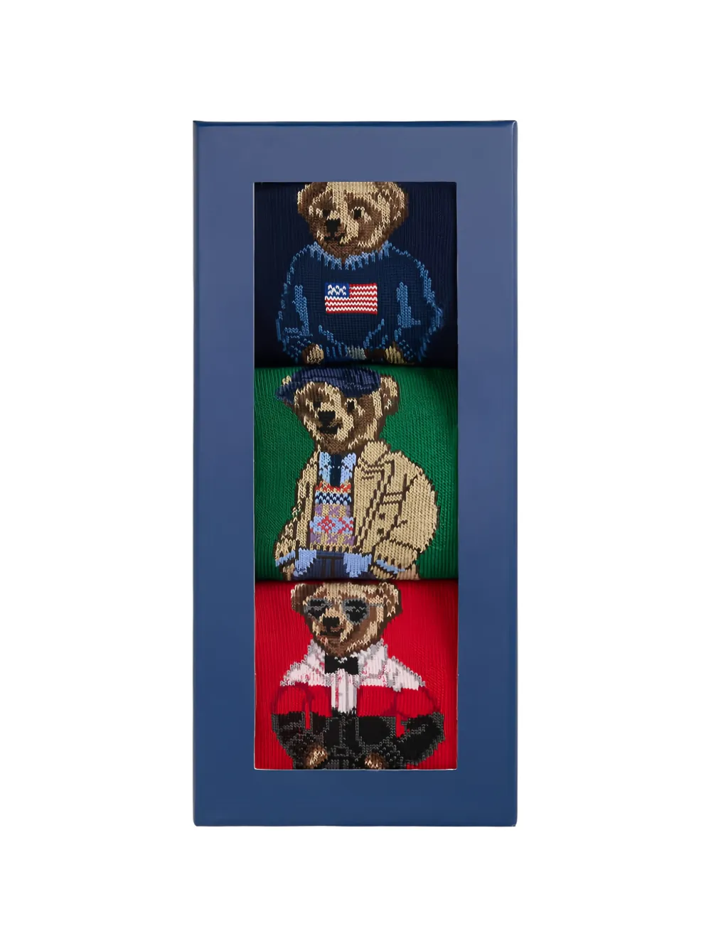 Polo Ralph Lauren Drie paar Polo Bear sokken Blauw