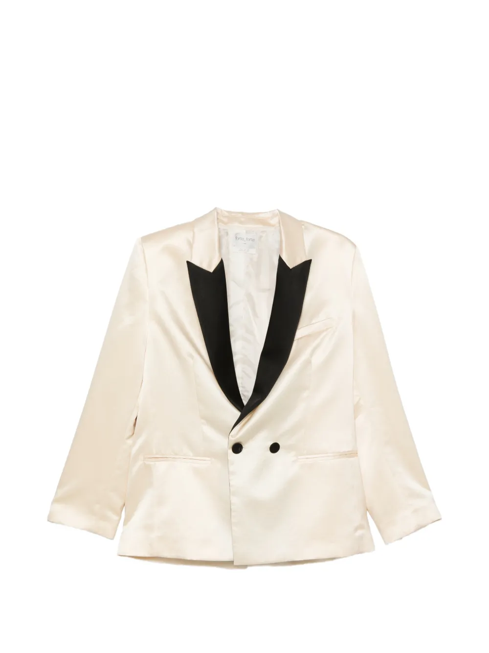 Forte Forte double-breasted satin blazer - Toni neutri