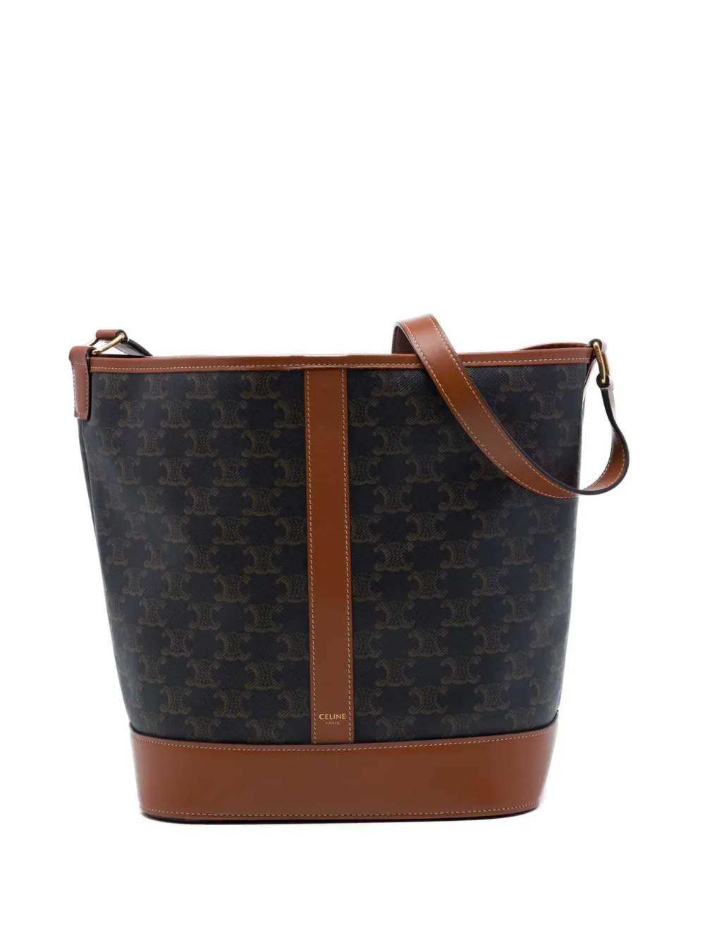 Celine Pre-Owned 2022 mittelgroße Triomphe Beuteltasche aus Canvas - Braun