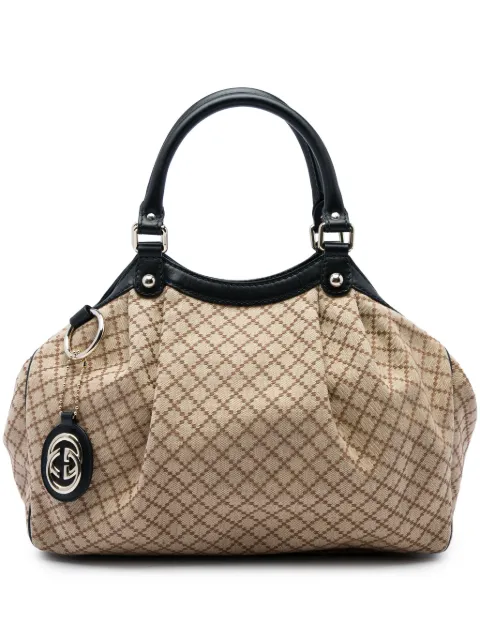 Gucci Pre-Owned tote Sukey mediana de lona con rombos 2016-2026