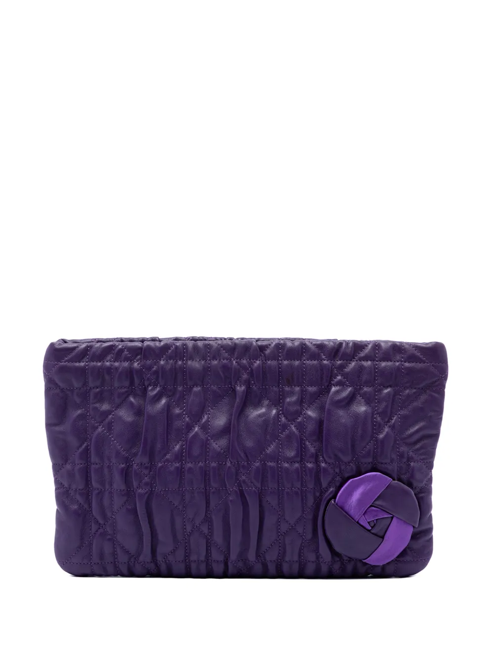 Christian Dior Pre-Owned 2011 Calfskin Cannage Rose clutch bag - Viola