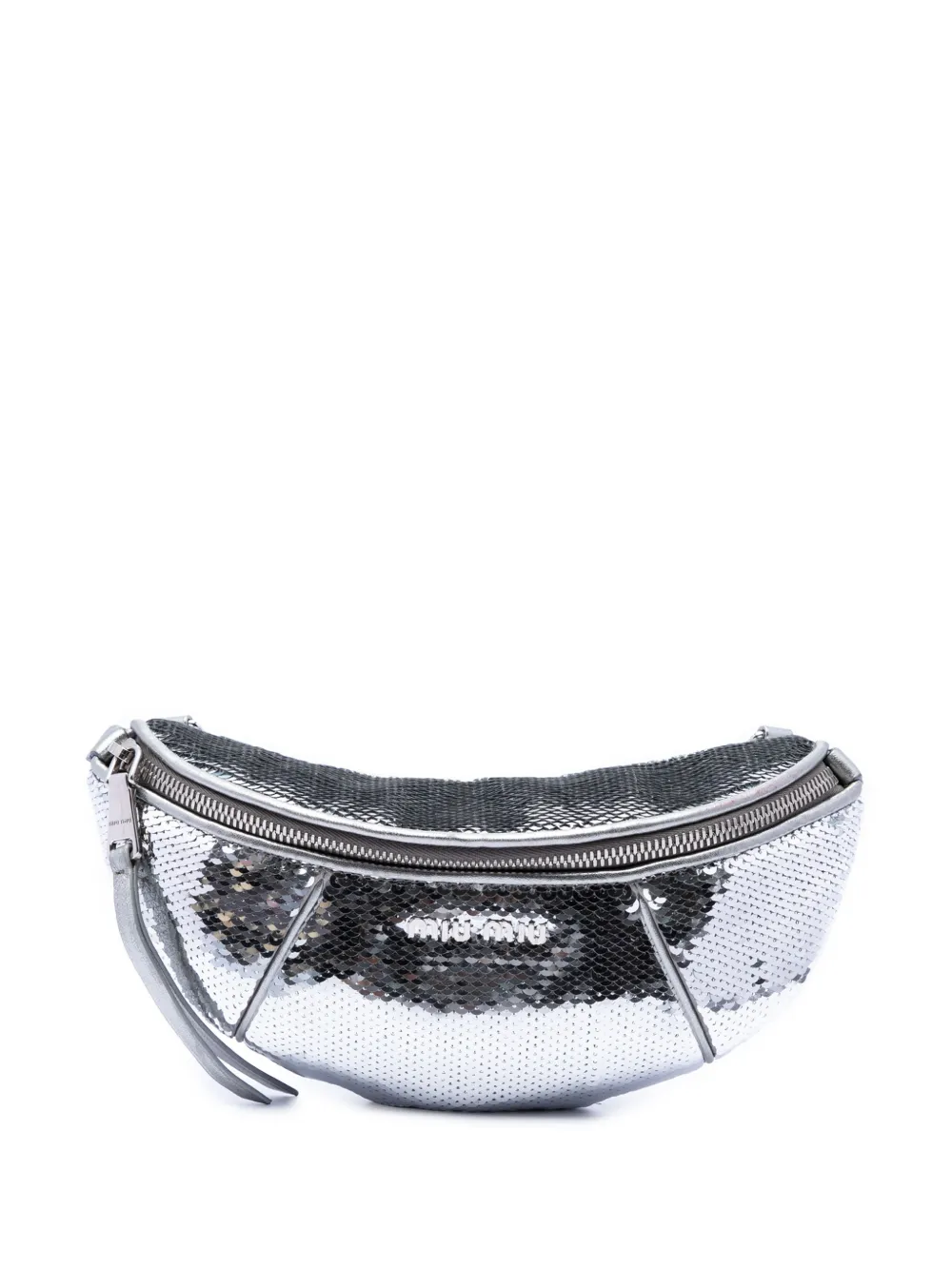 Miu Miu Pre-Owned 2010-2026 Metallic Calfskin Sequin Embellished belt bag - Argento