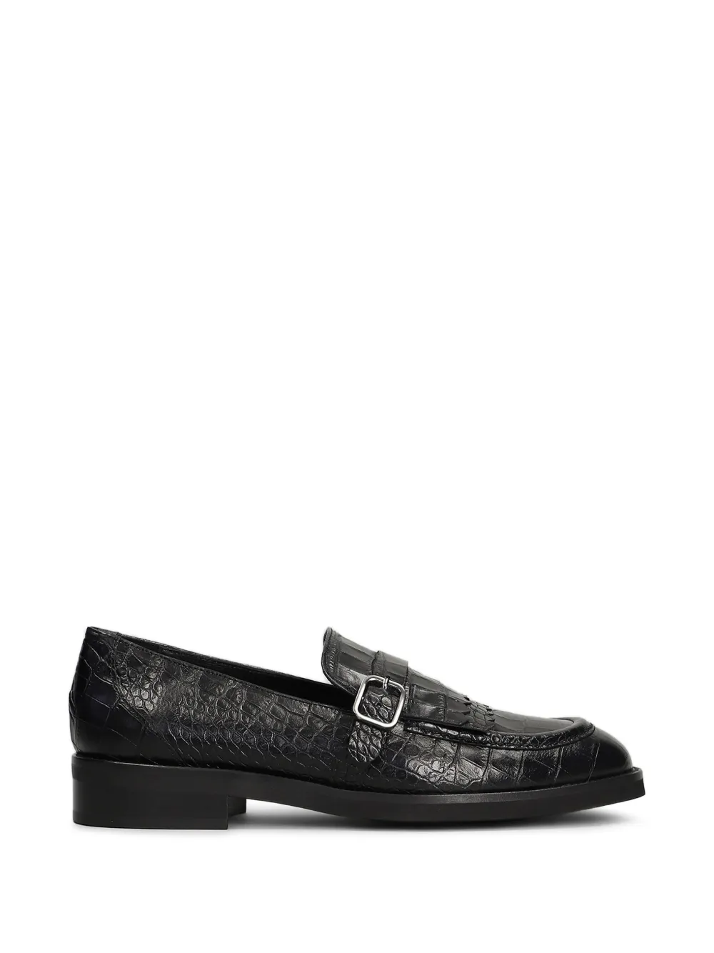 Pedro Miralles fringed crocodile-effect loafers - Nero