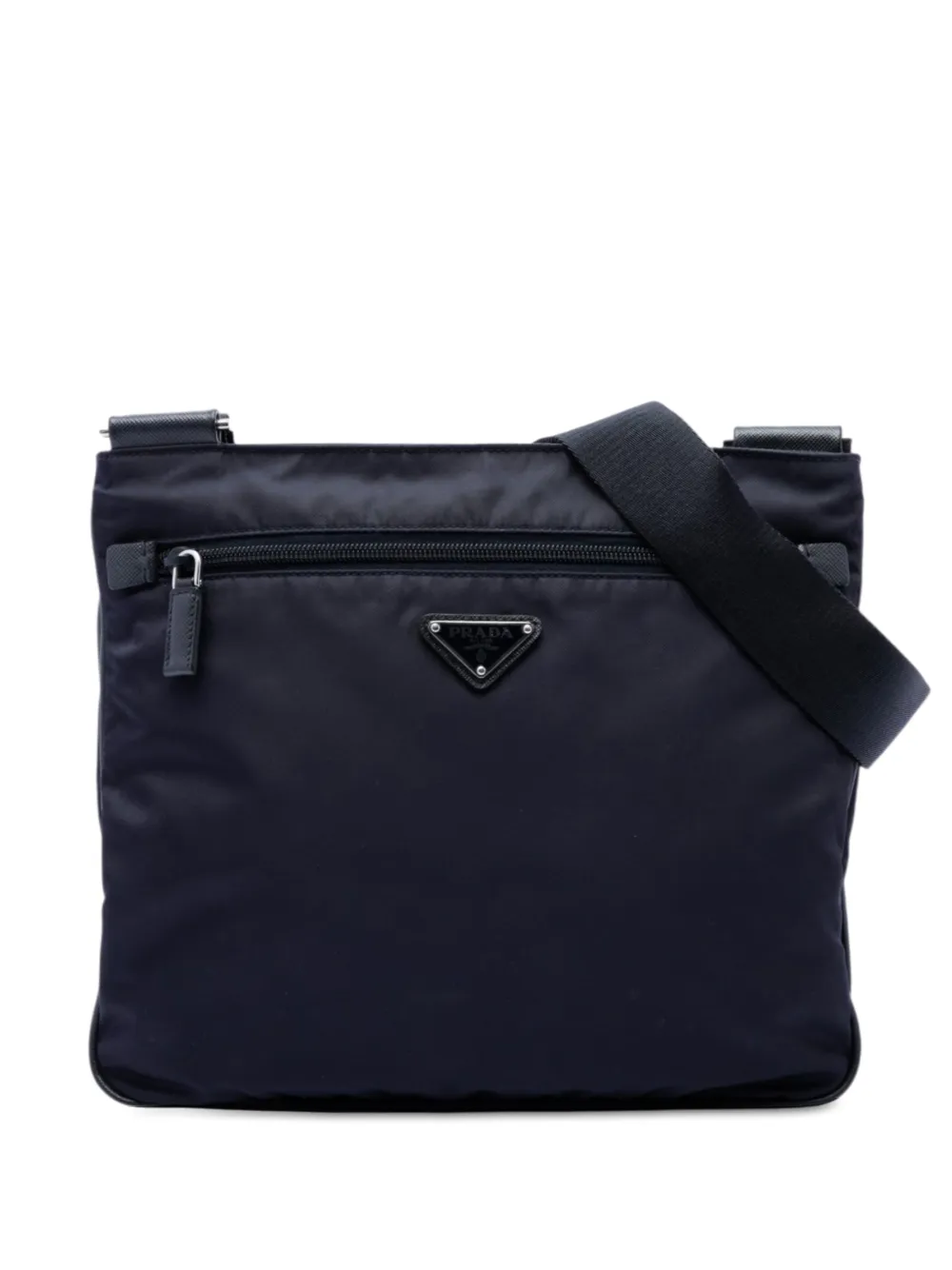 Prada Pre-Owned 2013-2026 Saffiano Trimmed Tessuto Zip Top crossbody bag - Blue