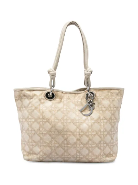 Christian Dior Pre-Owned stor Cherie tote i lærred med Cannage-tryk fra 2008
