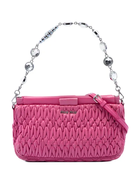 Miu Miu Pre-Owned 2010-2026 Matelasse Satchel-Tasche aus Nappaleder mit Kristallen