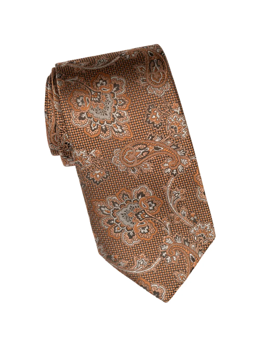 Elizabetta Montello paisley jacquard tie - Marrone