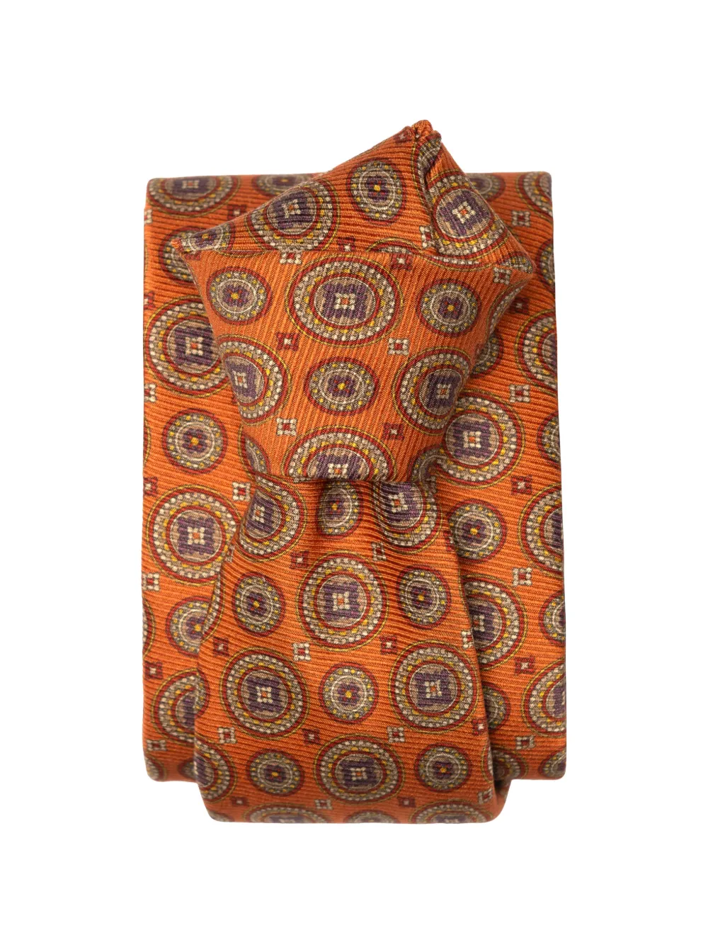 Elizabetta Farnese Seidenkrawatte mit Medaillon-Print - Orange