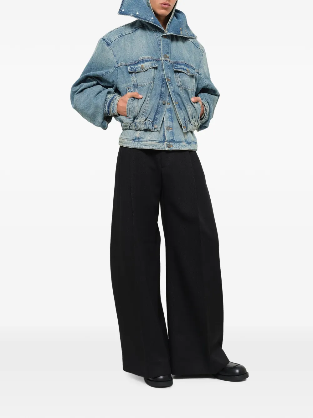 EGONlab. Denim jack met capuchon Blauw