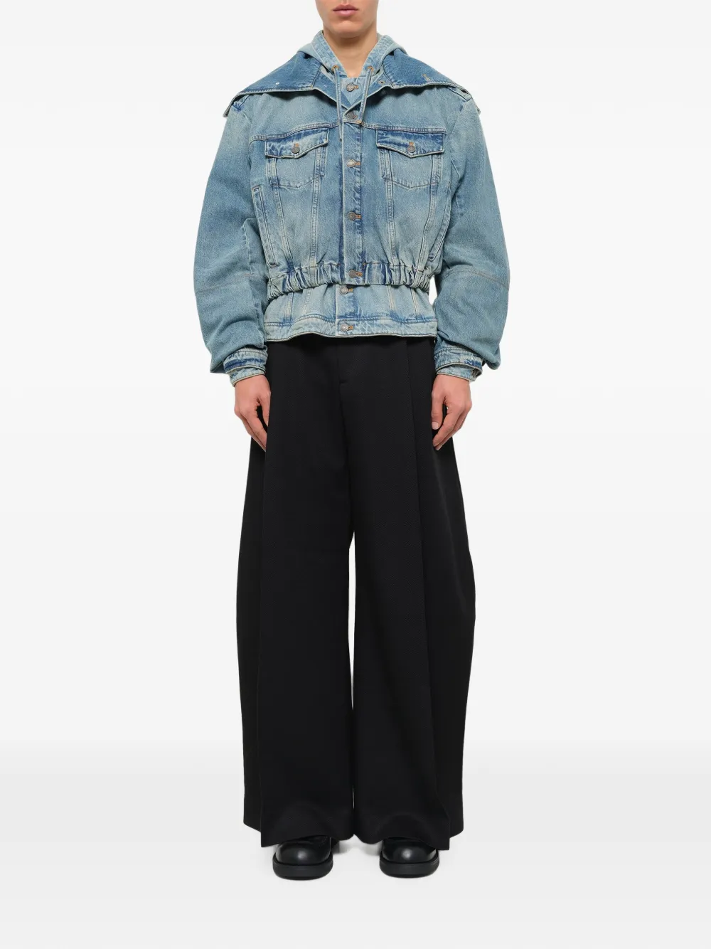 EGONlab. Denim jack met capuchon Blauw