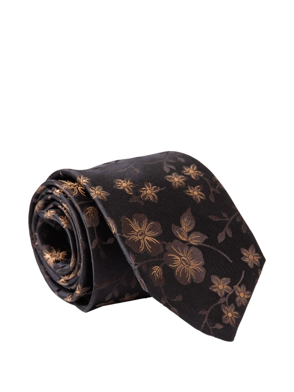 Elizabetta Silvio floral-jacquard tie - Nero
