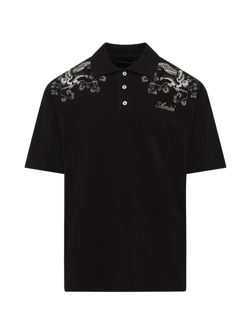 AMIRI floral-embroidered polo shirt