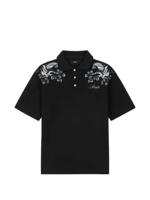 AMIRI playera tipo polo con bordado floral