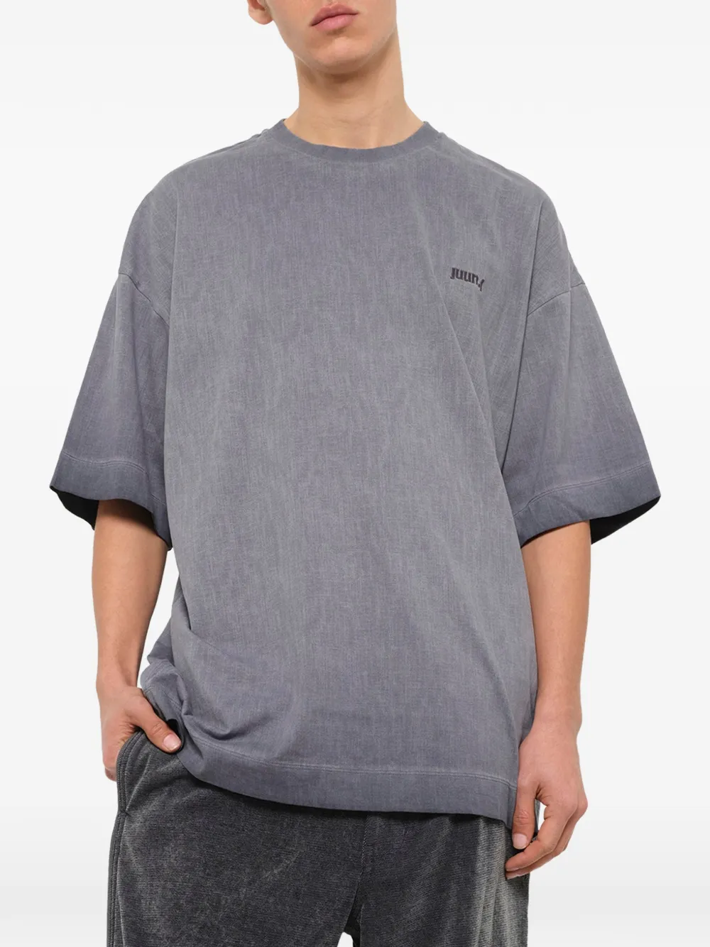 Juun.J T-shirt met geverfd-effect Grijs