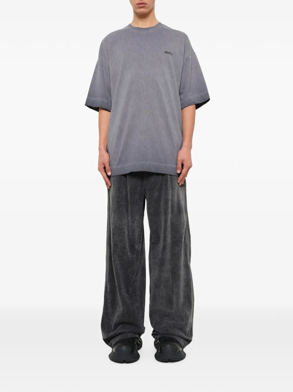 Juun.J T-shirt met geverfd-effect Grijs