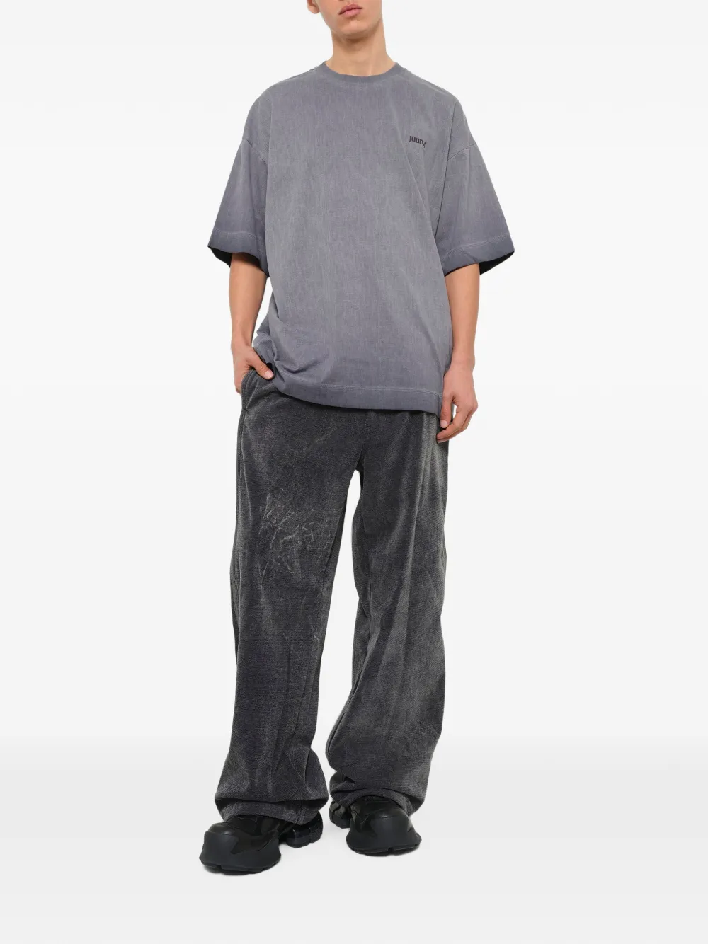 Juun.J T-shirt met geverfd-effect Grijs