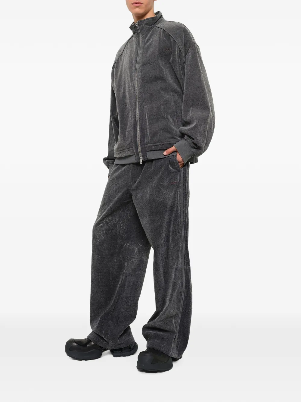 Juun.J Soft-touch broek met trekkoord Grijs