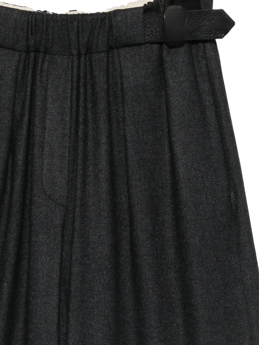 Alysi Wollen broek met gesp Grijs