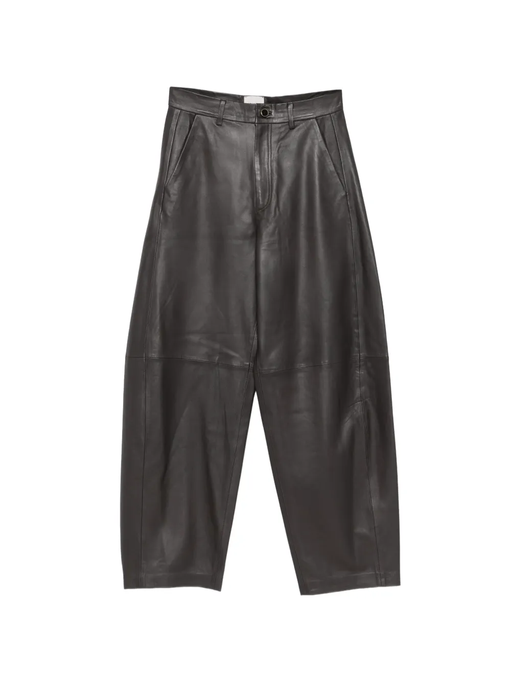 Alysi Leather Wide-leg Trousers In Gray