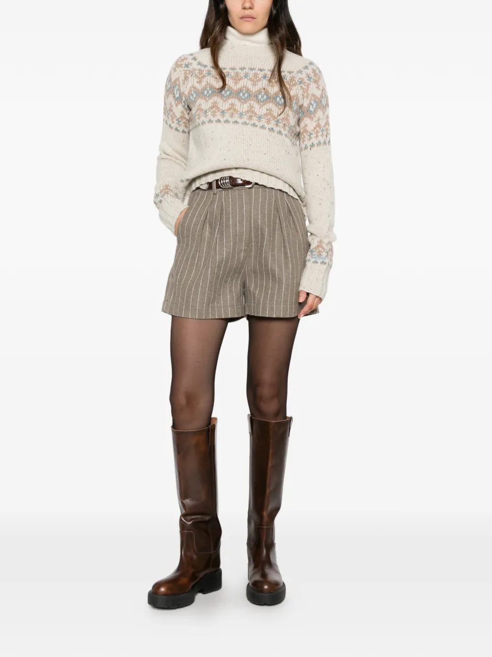 MC2 Saint Barth Fair Isle sweater Beige