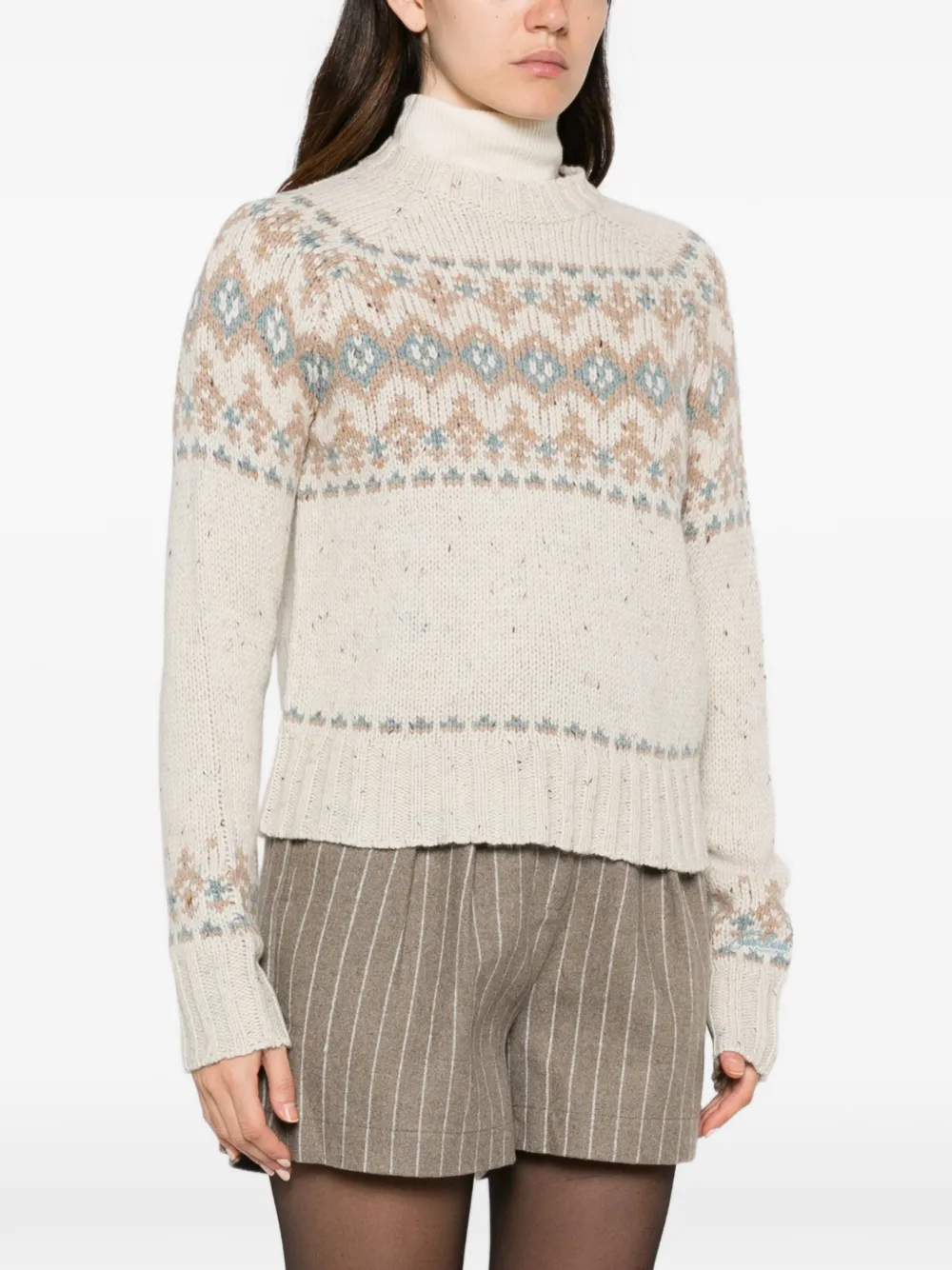 MC2 Saint Barth Fair Isle sweater Beige
