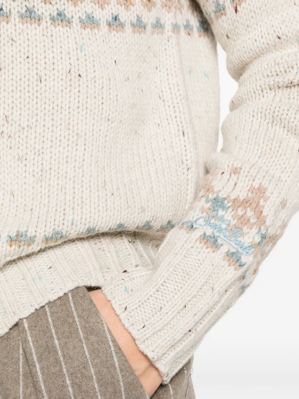 MC2 Saint Barth Fair Isle sweater Beige
