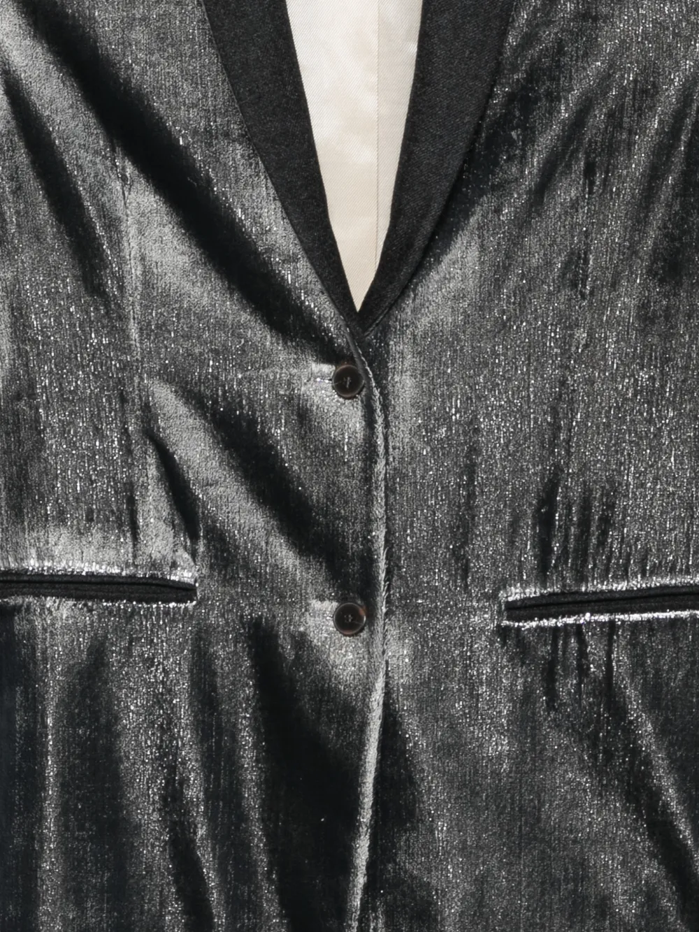 Alysi Jack met metallic-effect en sjaalrevers Grijs