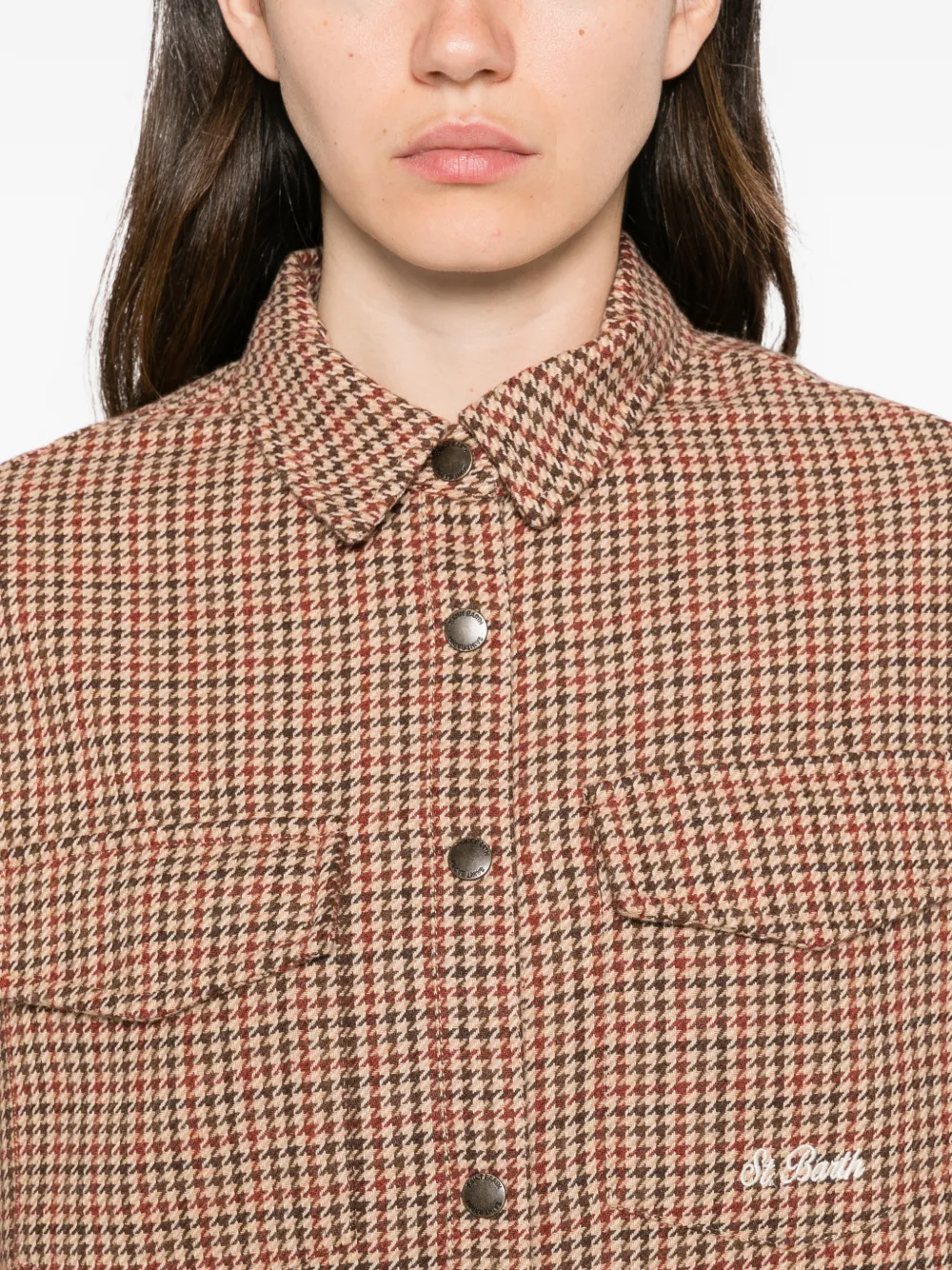 MC2 Saint Barth x Disney Mickey Mouse houndstooth-pattern shirt Beige