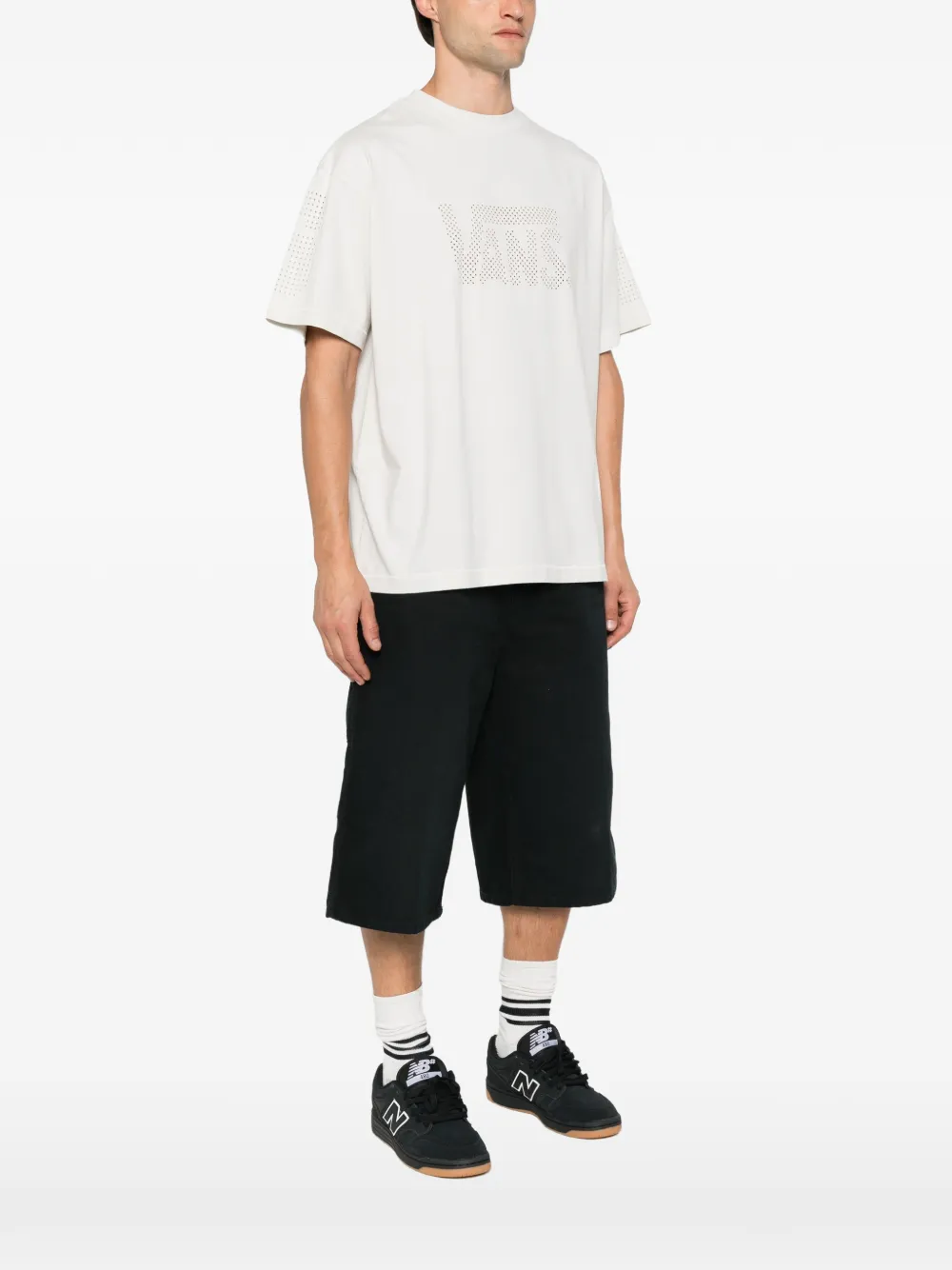 Vans T-shirt met geperforeerd logo Grijs