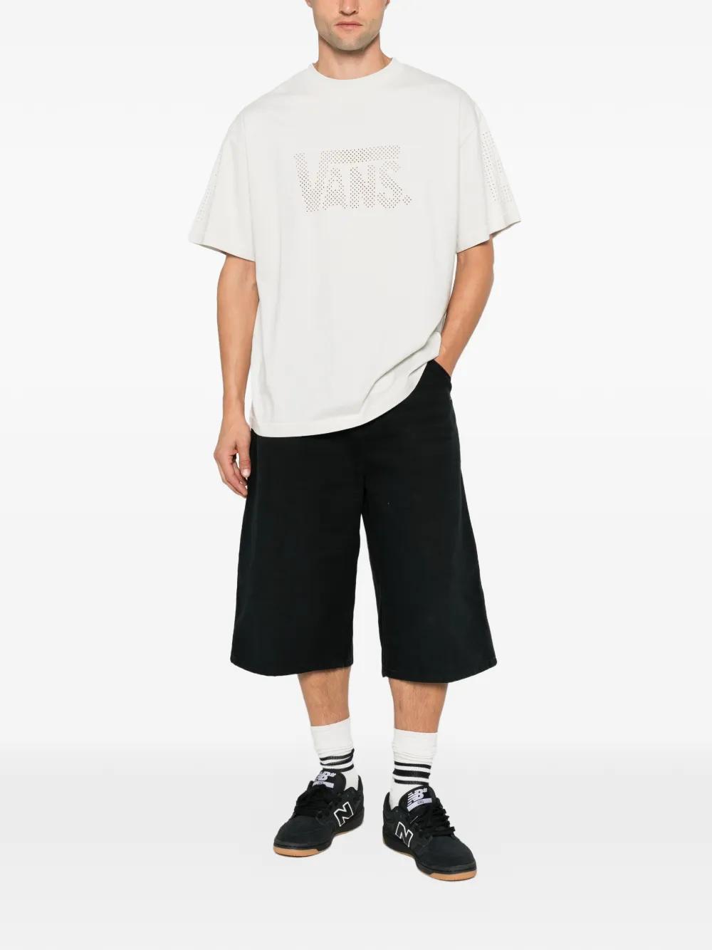 Vans T-shirt met geperforeerd logo Grijs