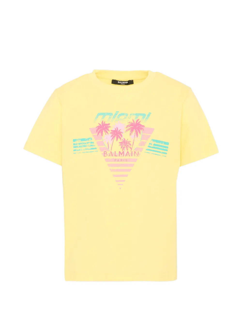 Balmain Kids T-shirt met grafische print Geel