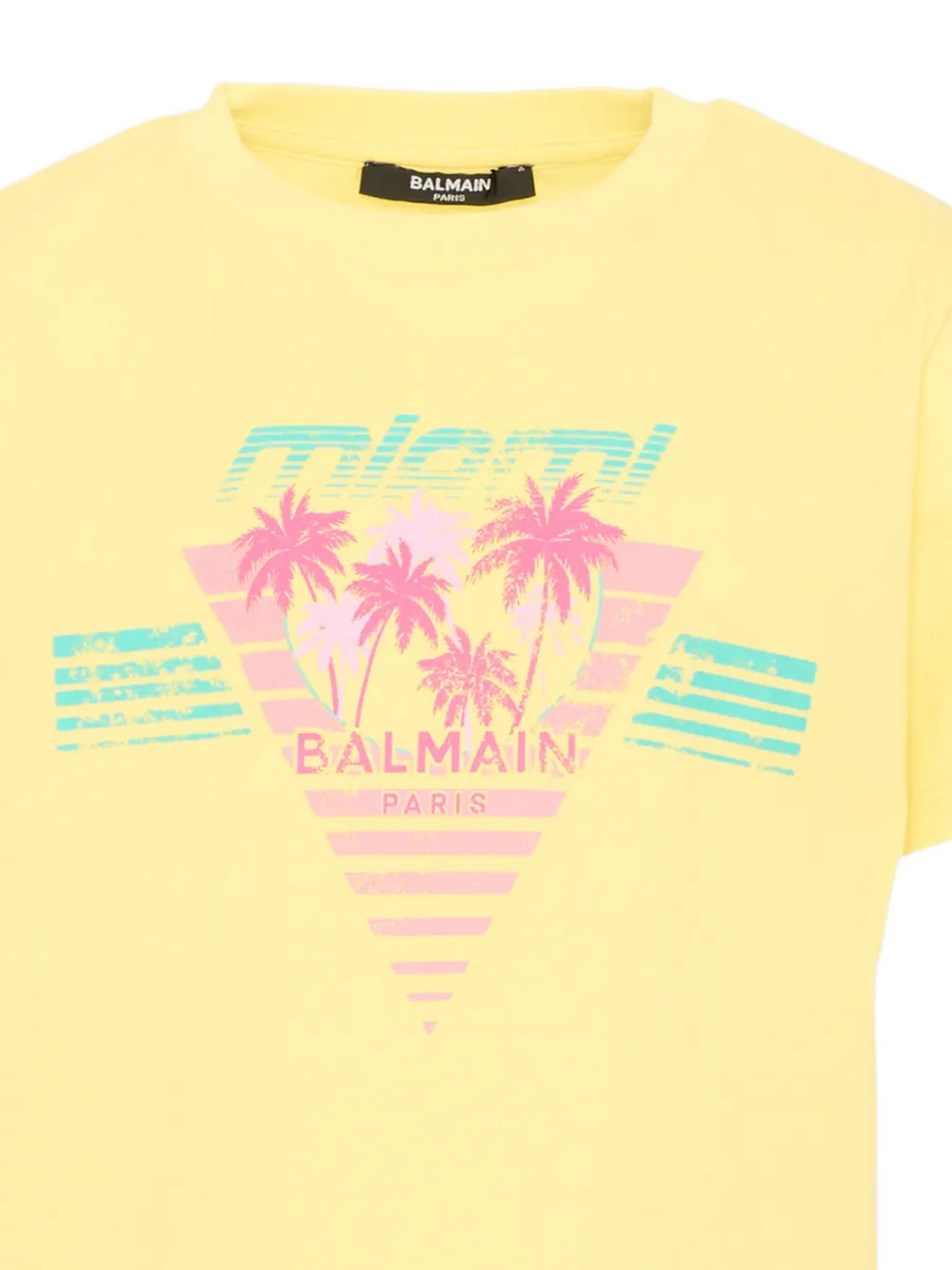 Balmain Kids T-shirt met grafische print Geel