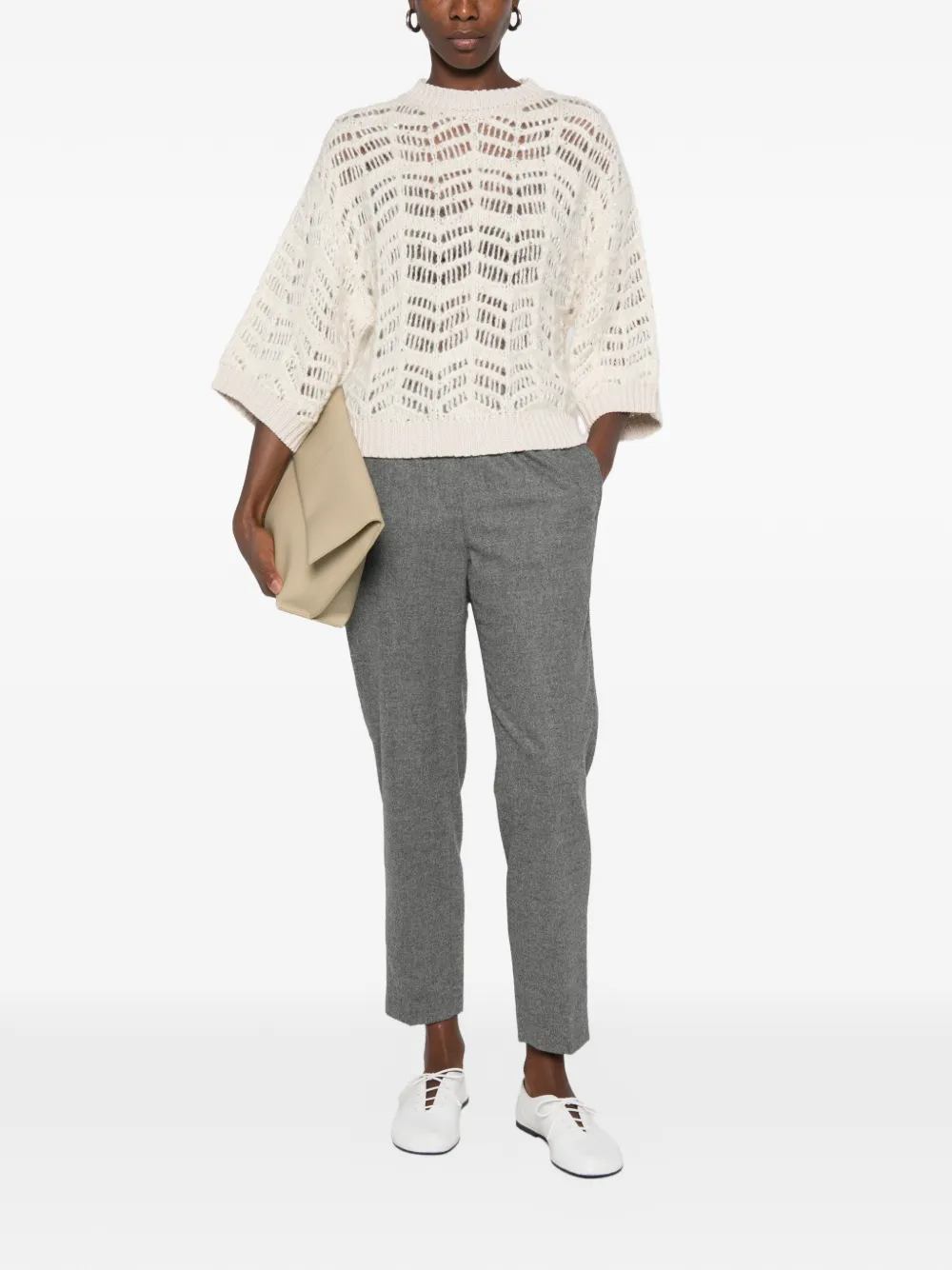 Peserico Straight broek Grijs