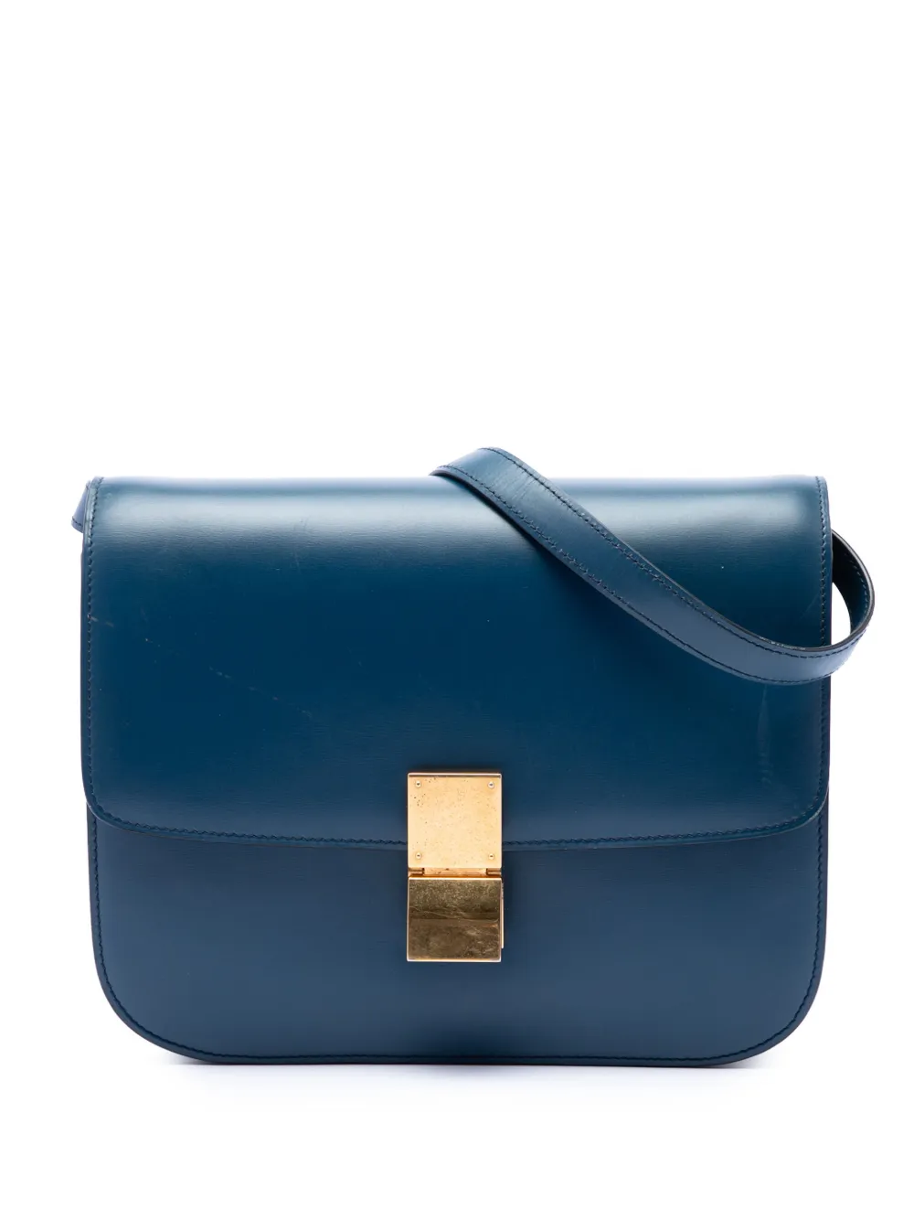 Celine Pre-Owned 2016 Medium Calfskin Classic Box crossbody bag - Blu