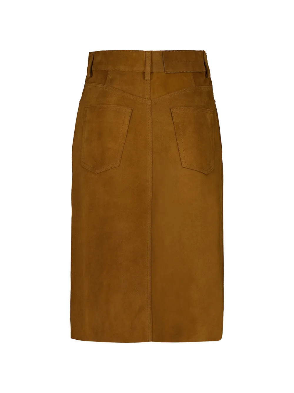 AMI Paris Suède midi-rok Bruin