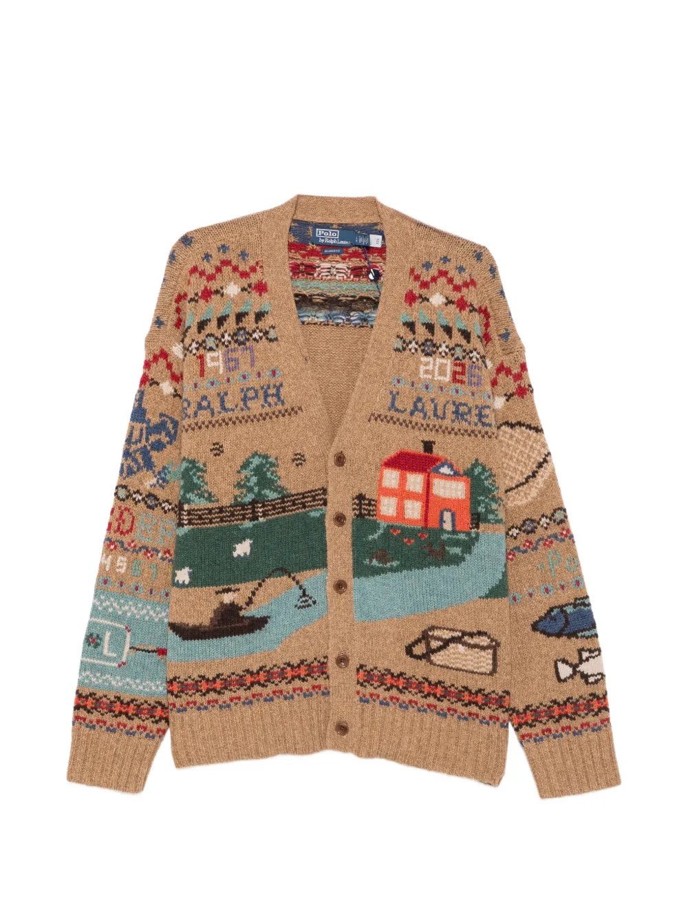 Polo Ralph Lauren intarsia-knit V-neck cardigan - Neutrals