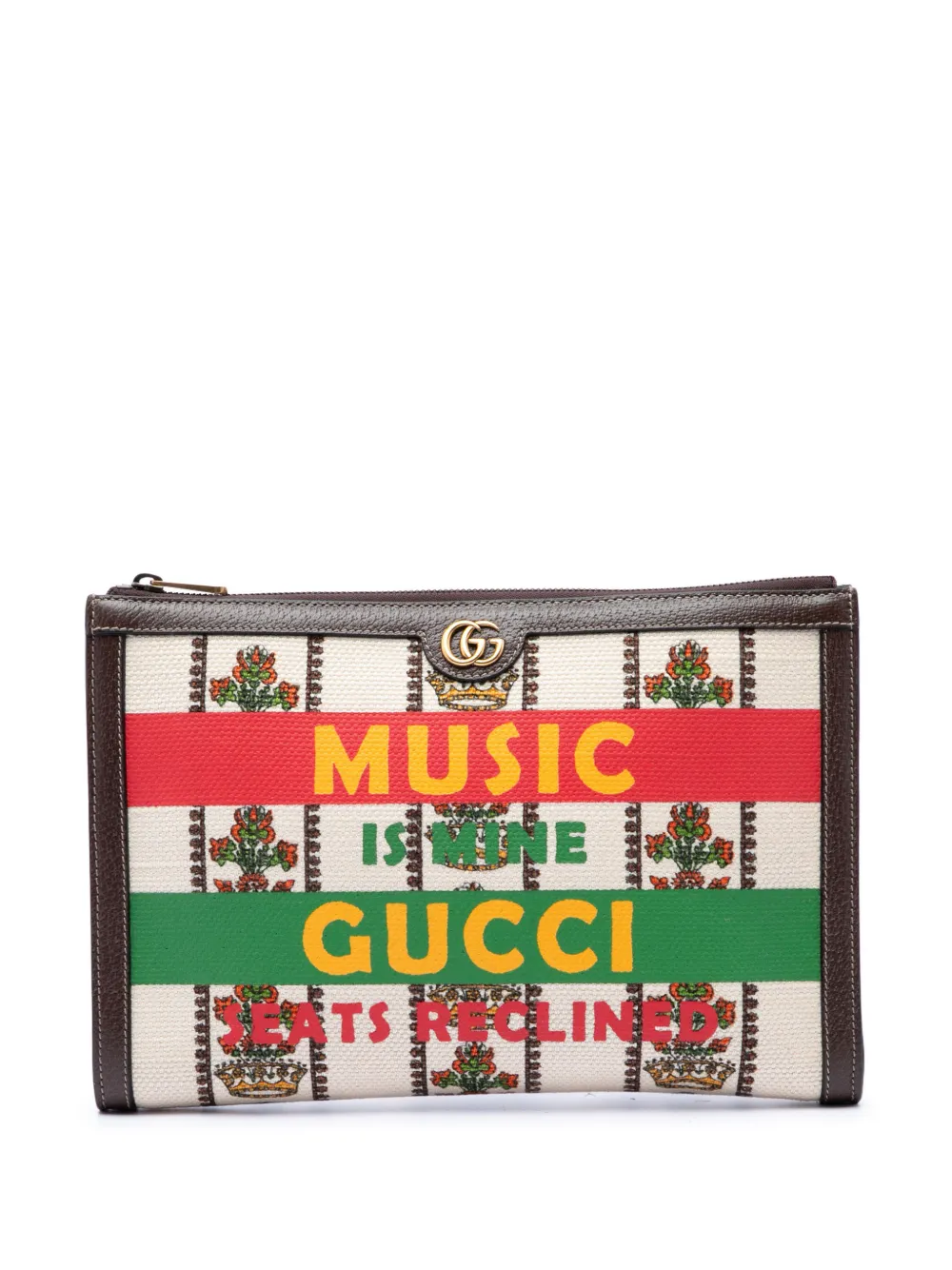 Gucci Pre-Owned pochette en toile 100 Centennial Music is Mine (2016-2026) - Tons neutres