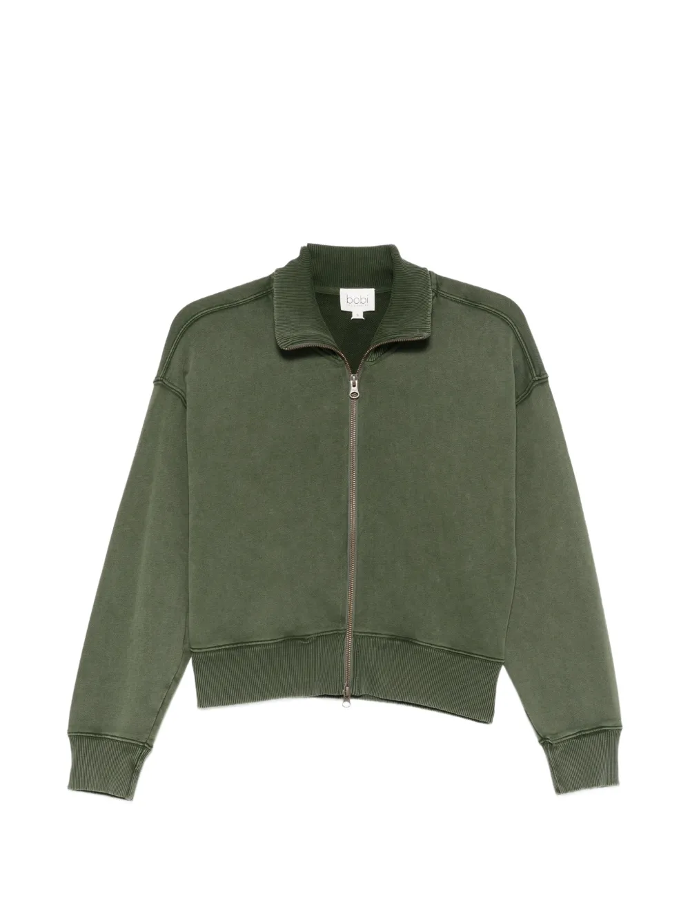 Bobi Sweatshirt mit kurzem Reißverschluss - Grün