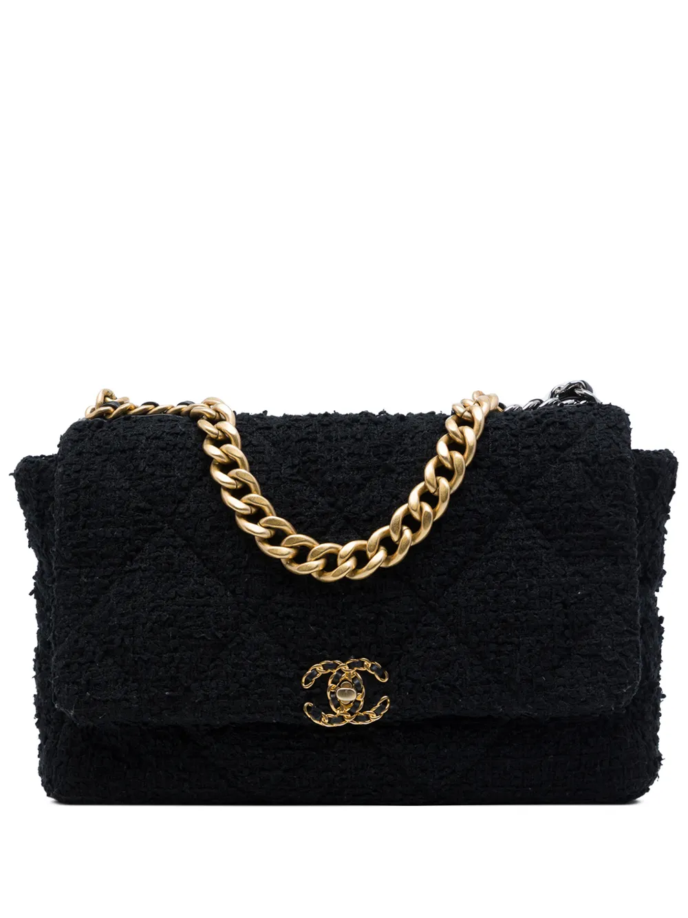 CHANEL Pre-Owned 2020 Maxi Tweed 19 Flap satchel - Nero